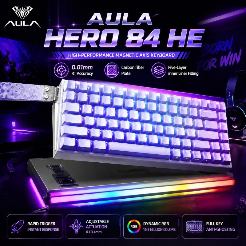 Gaming Keyboard Hot Swappable - Teclado Mecánico para Juegos AULA HERO84,