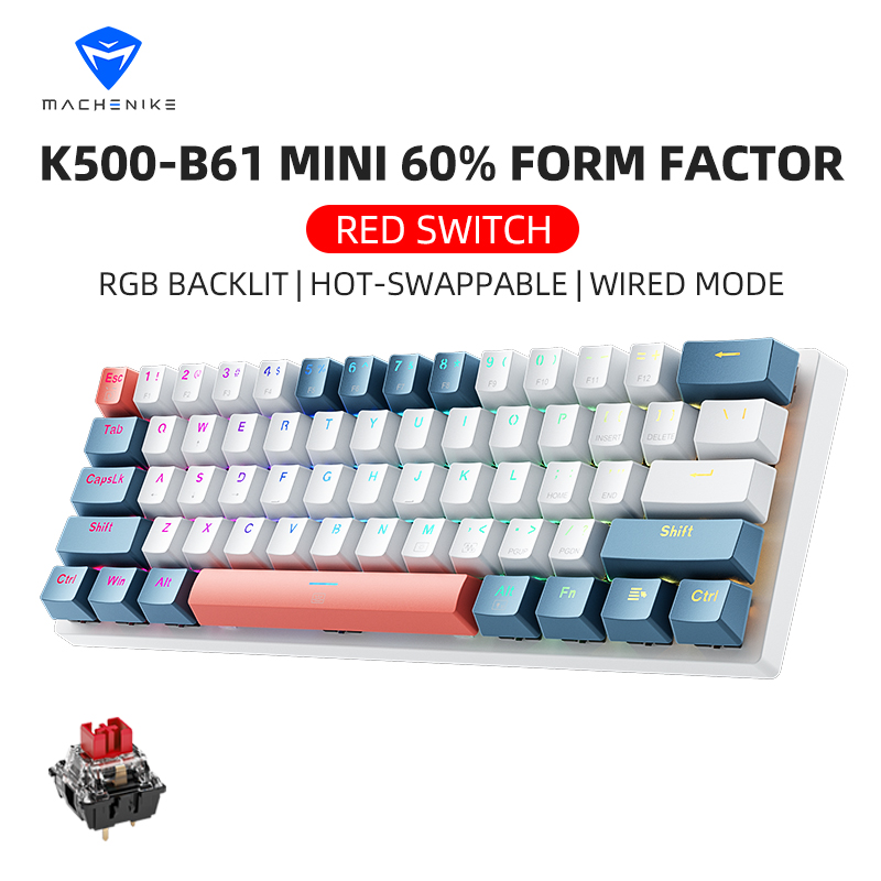 Gaming Keyboard Hot Swappable - K500-B61 Machenike Mini Keybaord mecánico 60%
