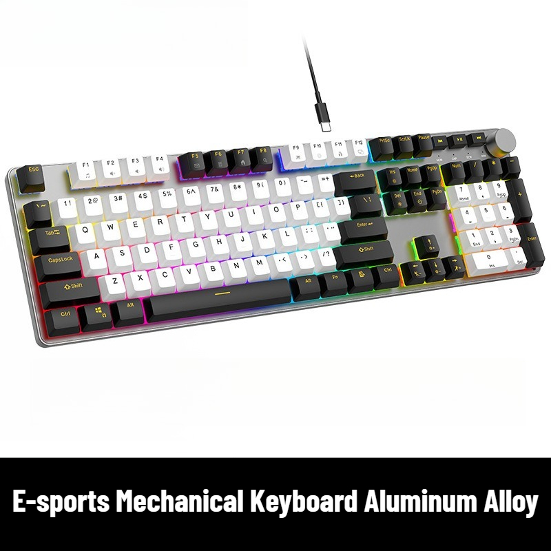 Gaming Keyboard No Noise - Teclado Mecánico para E-sports, Aleación de