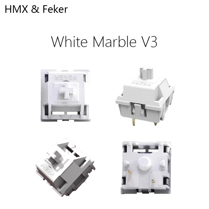Gaming Keyboard Hot Swappable - HMX Feker mármol blanco V3 accesorios
