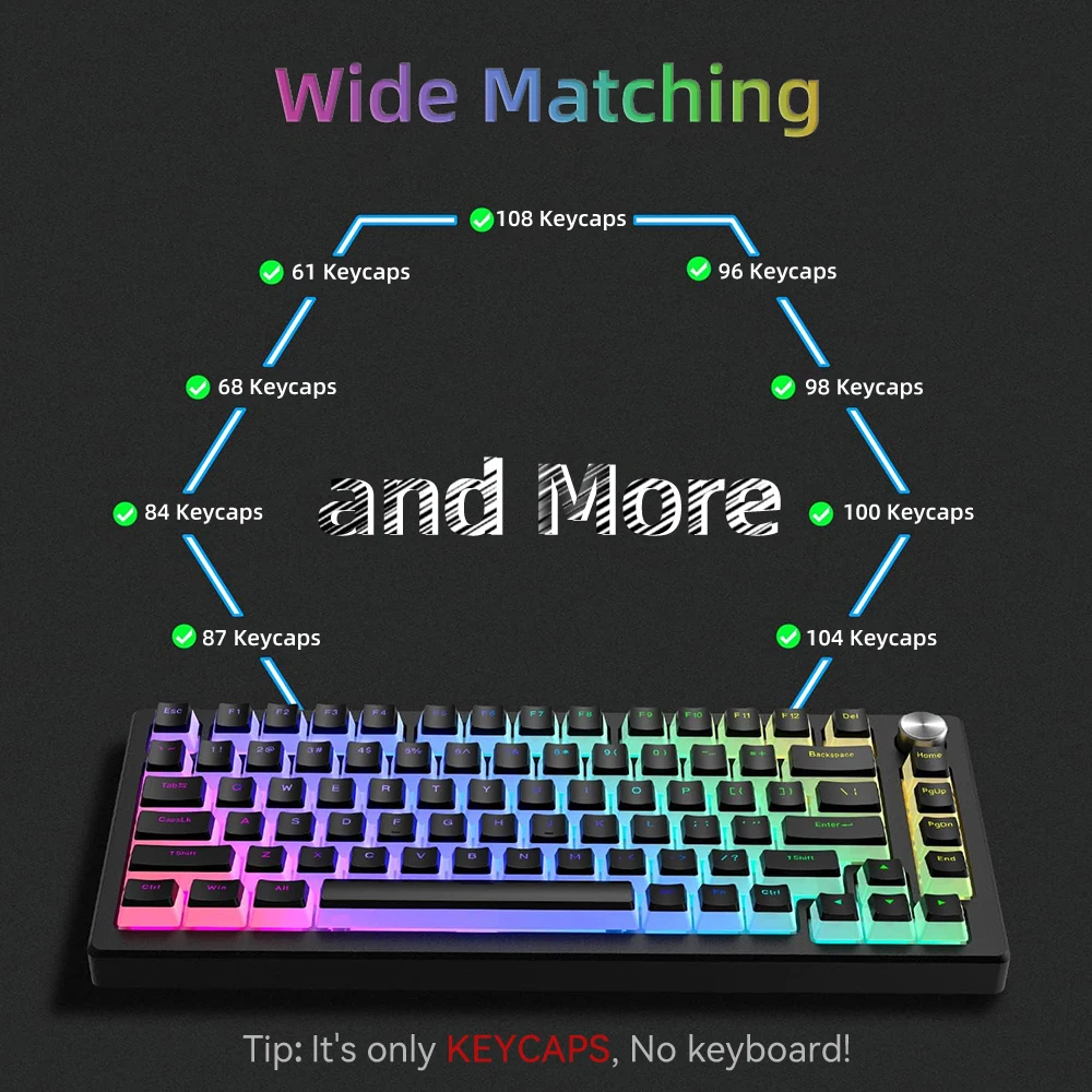 Nuevas teclas Pudding PBT, 129 - Gaming Keyboard Blue Switches reseña y precio