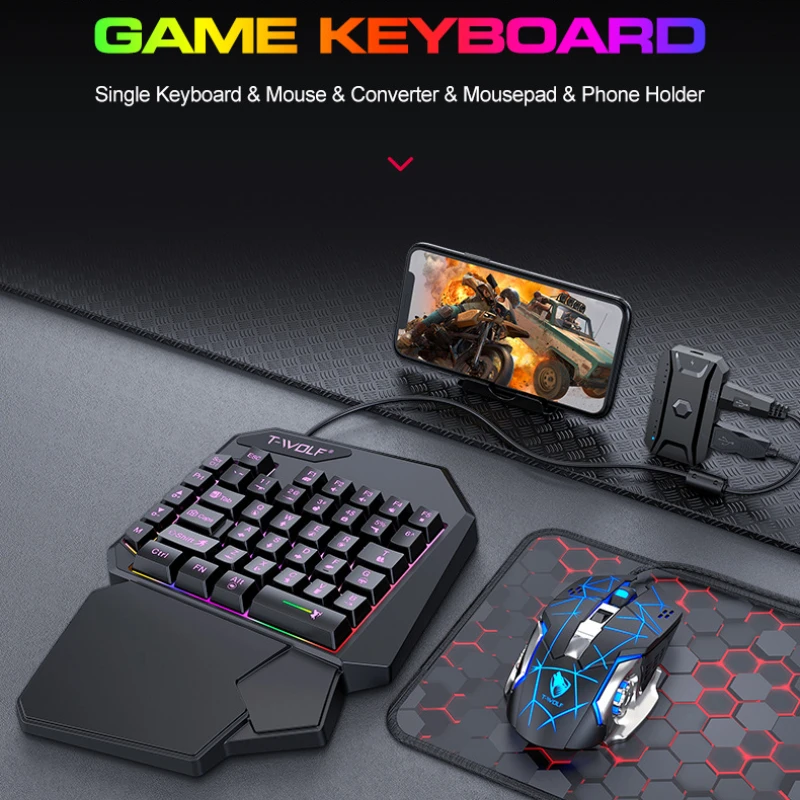 T-WOLF TF900 Juego de trono de - Gaming Keyboard Hand reseña y precio
