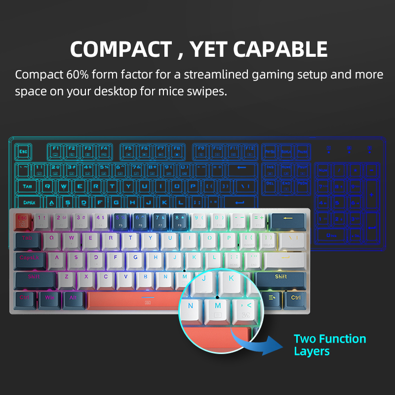 K500-B61 Machenike Mini Keybao - Gaming Keyboard Hot Swappable reseña y precio