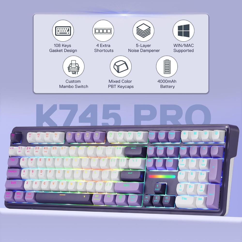 Teclado Mecánico Inalámbrico R - Gaming Keyboard No Noise reseña y precio