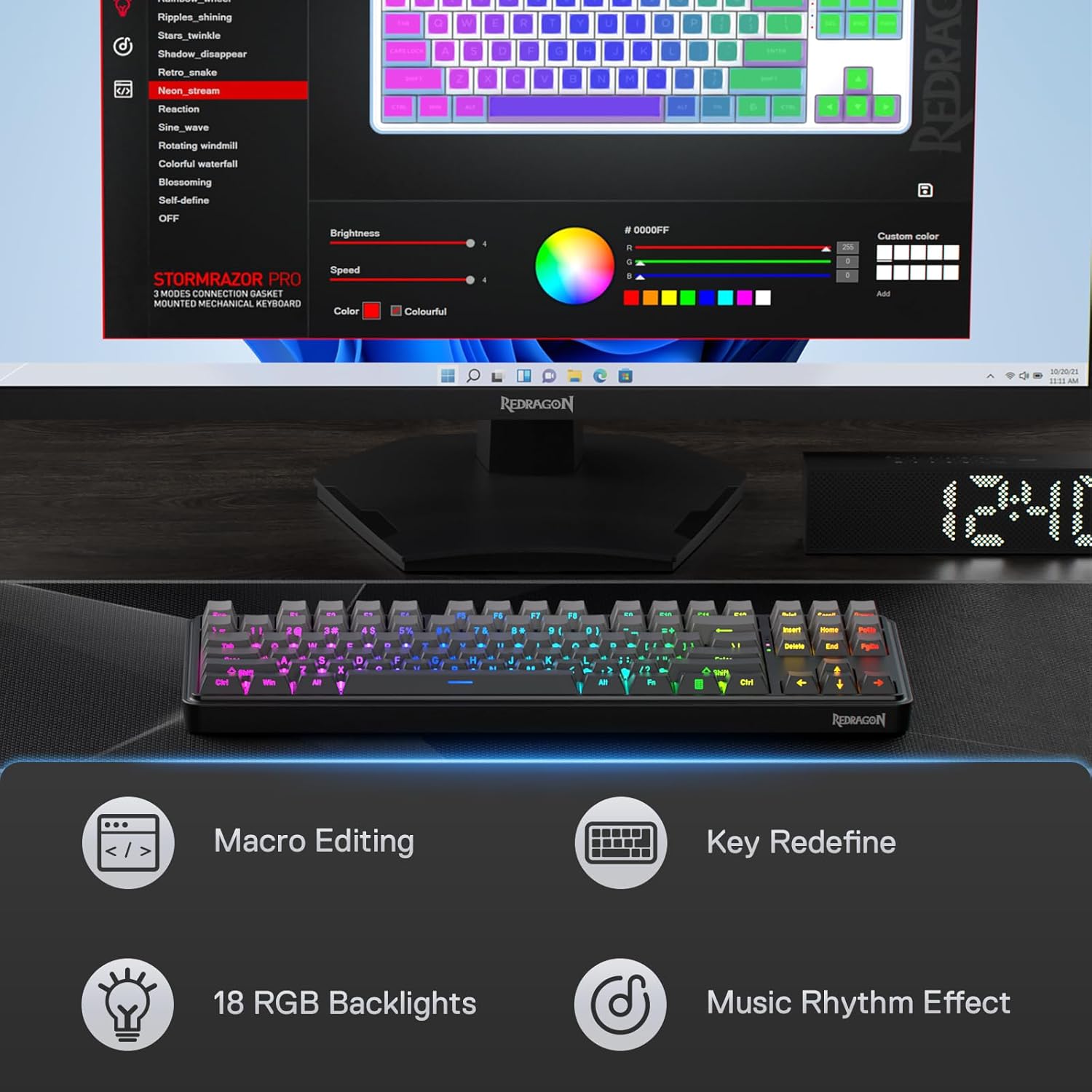 Redragon K707 PRO GB 80% junta - Gaming Keyboard No Noise reseña y precio